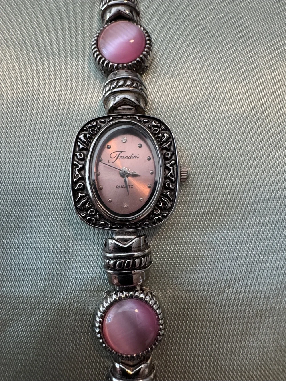 Fondini Silver-Tone Chain Bracelet Watch.